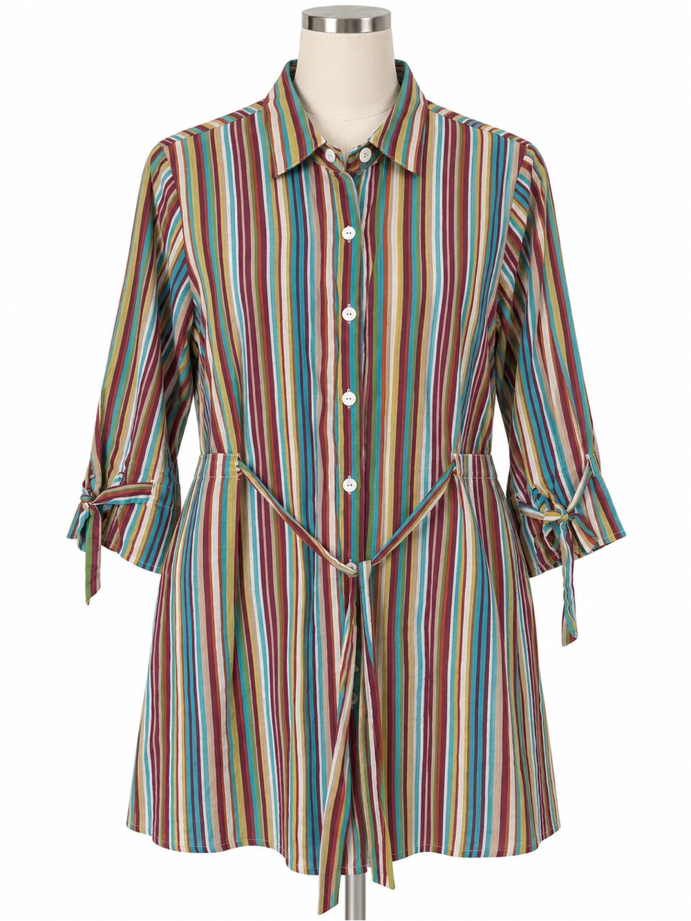 Tommy Bahama Striped Button Down Tunic Shirt Dress (Size L)